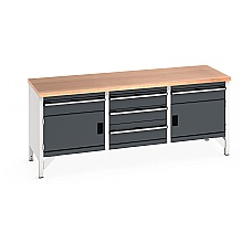 Heavy duty storage workbench, light grey/dark grey