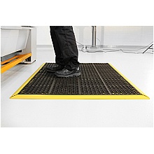 Hardwearing rubber workplace matting anti slip