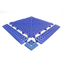 Blue wet area matting supplied in sections