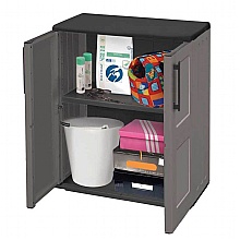 Small plastic utility cupboard with one shelf