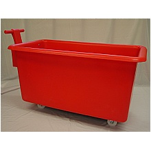 large red plastic container truck with handle