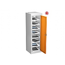 8 compartment single orange door charging locker