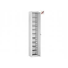 8 compartment single white door storage locker
