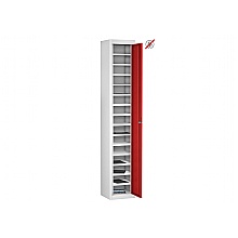 15 compartment single red door storage locker
