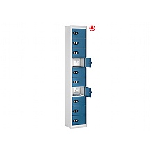 10 door blue charging locker with UBS port