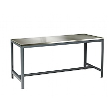 Basic heavy duty steel workbench, stainless top