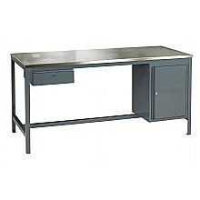 Extra heavy duty workbench, stainless steel top