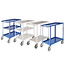 Low cost tray trolleys with 2 or 3 trays