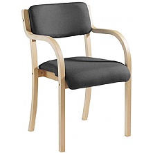 wooden frame charcoal meeting chairs with arms
