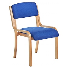 wooden frame blue meeting chairs without arms