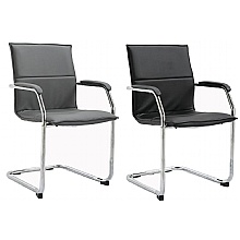Essen Leather Meeting Chairs in grey or black