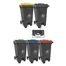 Pedal Operated Wheelie Bins, 2 sizes & colours