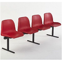 Beam Seating 4 seater with Red Seats
