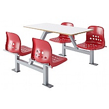 Fast food seating units with seat and backs