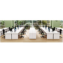 Call centre with panel end desks