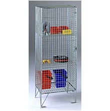 Wire Mesh Cupboard, Low Single Door, UK-Made, Ventilated Storage