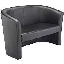 leather look reception 2-seater tub chair