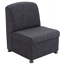 Single Charcoal Fabric reception chair