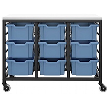 medium tray storage unit with 9 plastic trays