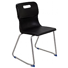 Skid base classroom chair black in 2 sizes