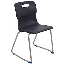 Skid base classroom chair charcoal in 4 sizes