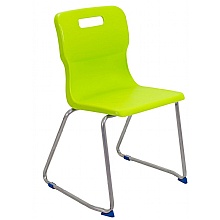Skid base classroom chair Lime in 4 sizes