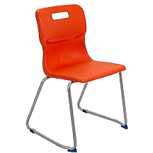Skid base classroom chair orange in 4 sizes