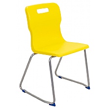 Skid base classroom chair yellow in 4 sizes