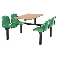 Four seater fast food unit green/beech