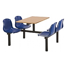 Four seater fast food unit blue/beech