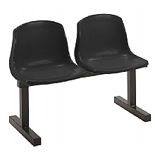 2 Seater beam seating unit, black