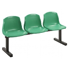 3 Seater beam seating unit, green