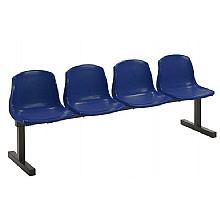 4 Seater beam seating unit, blue