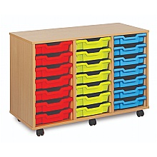 Storage Unit with 21 Shallow Plastic Trays