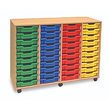 Wooden shallow plastic 40 tray storage units