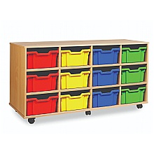 Mobile Deep Tray Unit 12 Gratnell Trays for Classroom Storage
