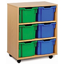 Tray Storage Unit - With 6 Extra Deep Plastic Trays