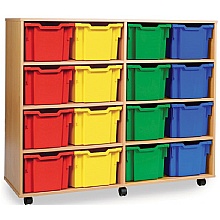 Tray Storage Unit - With 16 Extra Deep Plastic Trays