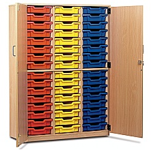 Wooden full ht.cupboard with 48 storage Trays