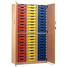 Wooden full ht.cupboard with 60 storage Trays
