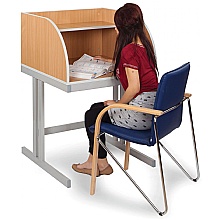 Curved Carrel with Cantilever Legs