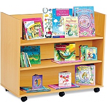 Book Storage Shelves, Mobile Trolley with 3-Tier Access