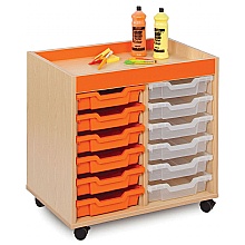Tray Storage Unit - Inset Top with 12 Shallow Trays