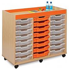 Tray Storage Unit - Inset Top with 24 Shallow Trays