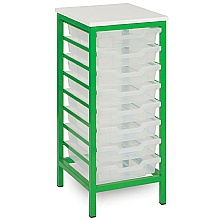 Static Storage Unit with 8 Shallow Plastic Trays