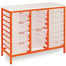 Static Storage Unit with 24 Shallow Plastic Trays