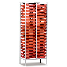 Static Storage Unit with 38 Shallow Plastic Trays