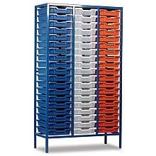 Static Storage Unit with 57 Shallow Plastic Trays