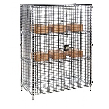 Wire Mesh Security Cage with shelves, static