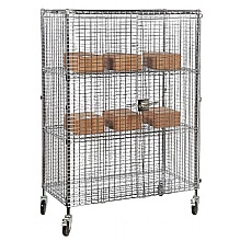 Wire Security Cage with shelves, mobile